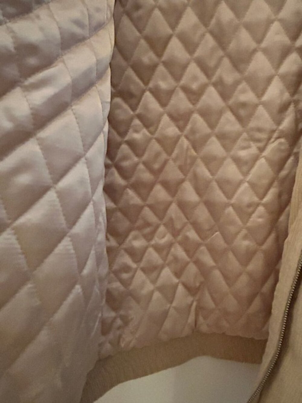 Free People House of Sunny Take a Trip Stone Tan Cord Quilt Bomber Jacket NEW - Picture 9 of 16